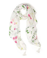 Floral patterned scarf on a white background